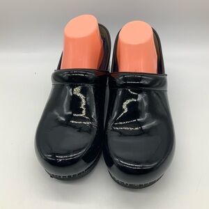 DANSKO PATENT LEATHER XP PROFESSIONAL 41/11-11.5 BLACK WORK CLOGS SHOES Gloss